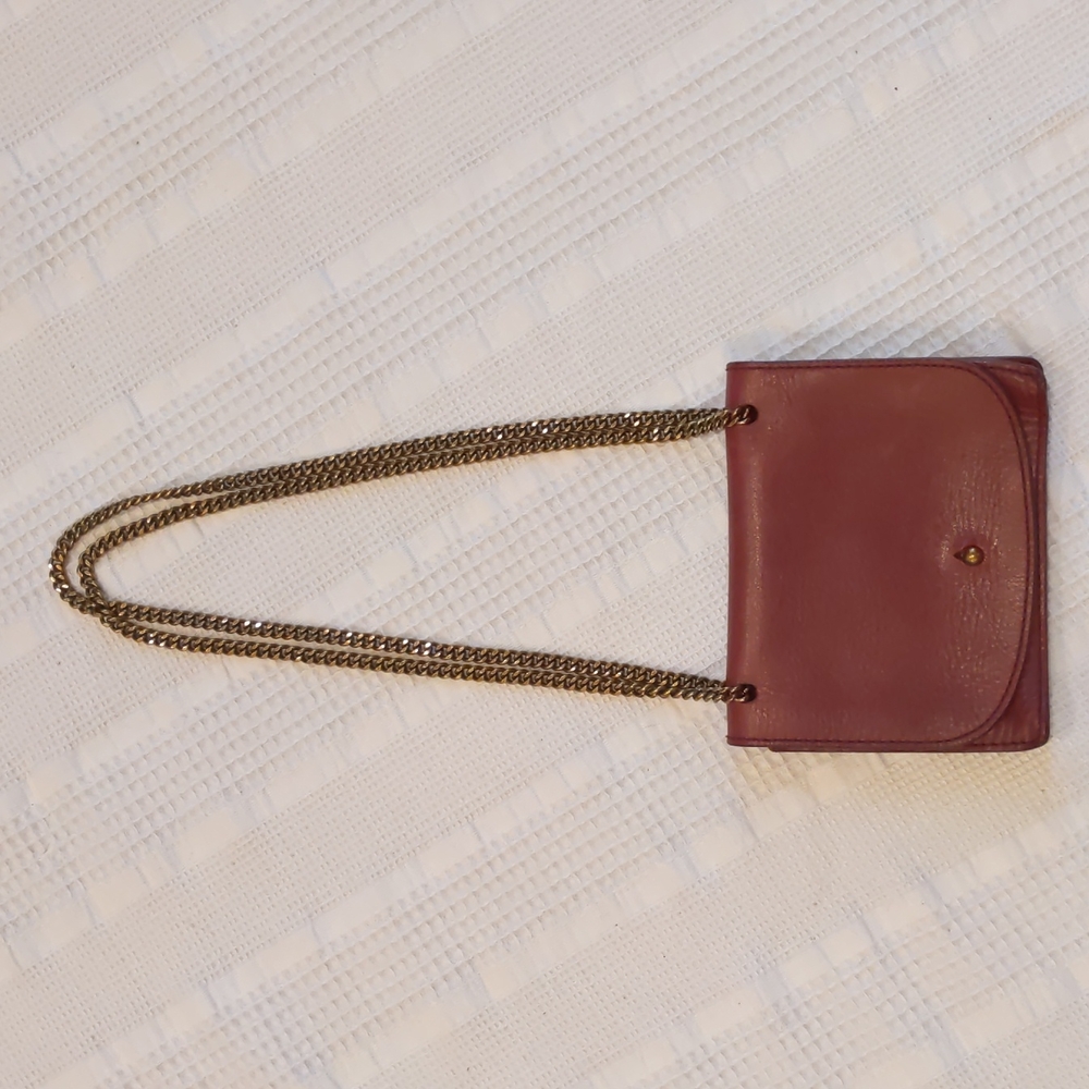 Madewell Chain Leather Crossbody Bag - Burgundy In Cabernet